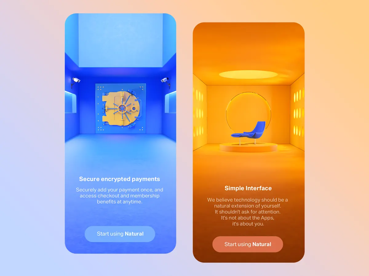 Colorful onboarding for Natural