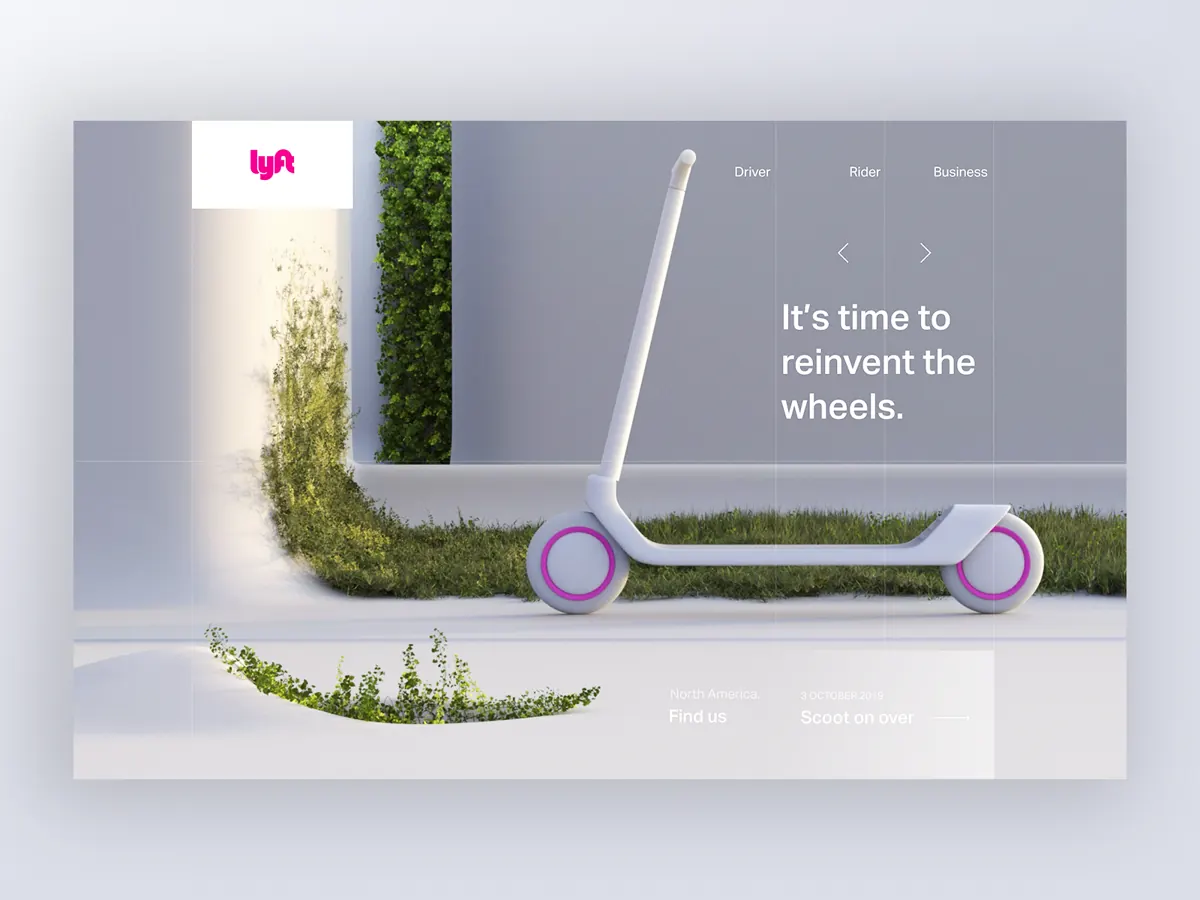 Lyft scooter website CGI