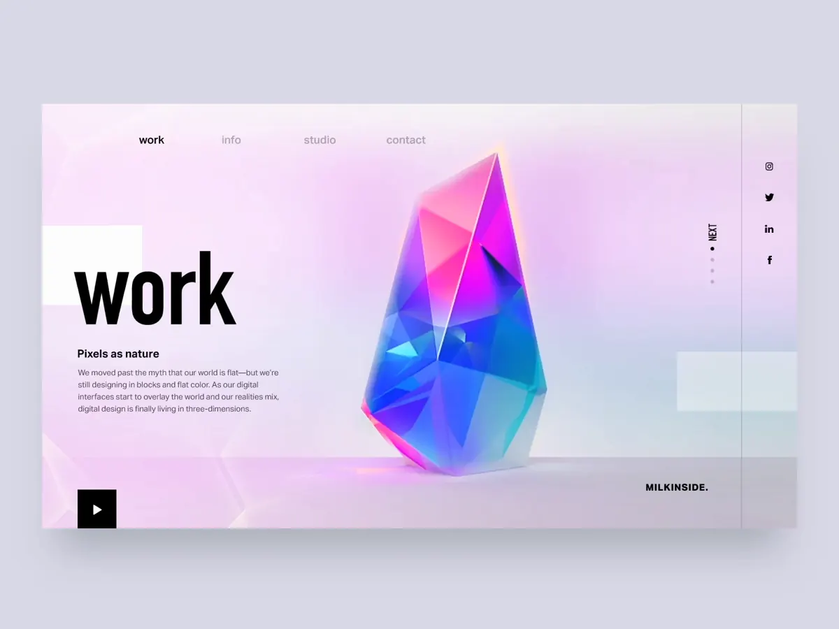 Milkinside portfolio landing page