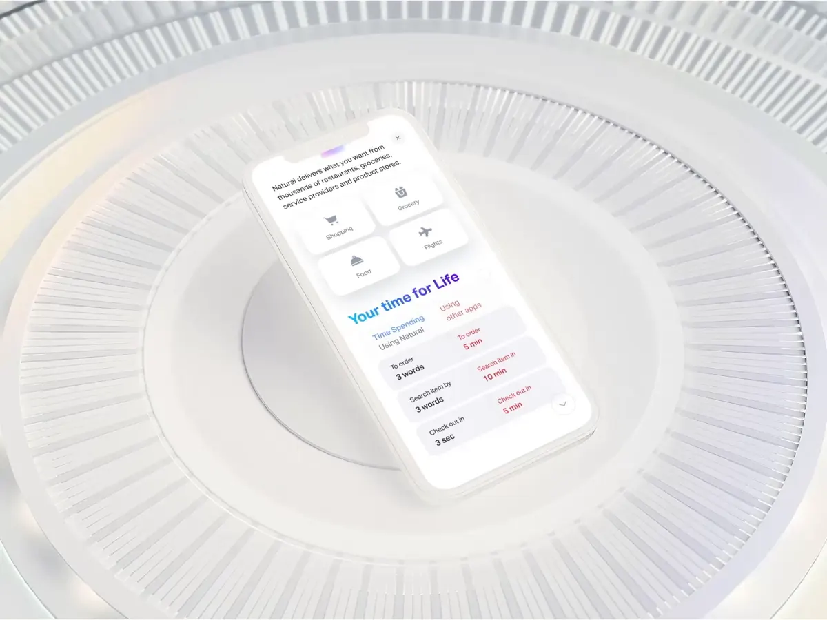 Natural app mobile landing story