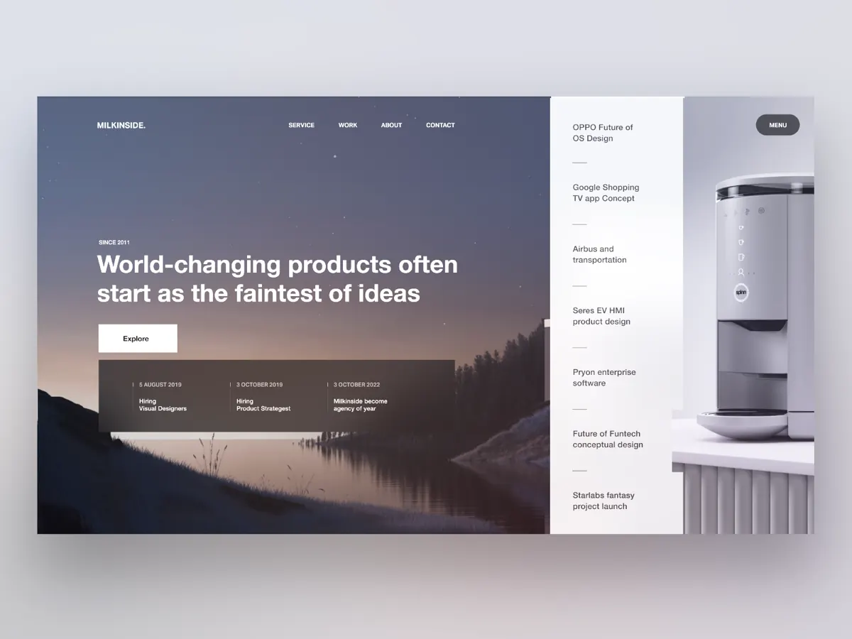 Milkinside portfolio website