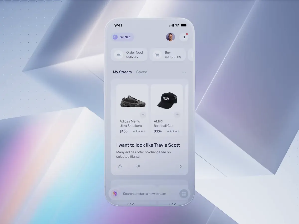 Natural AI swipe-to-update home screen