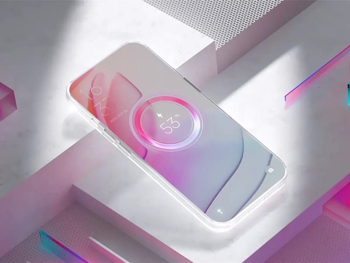 Pink charging animation for an OS