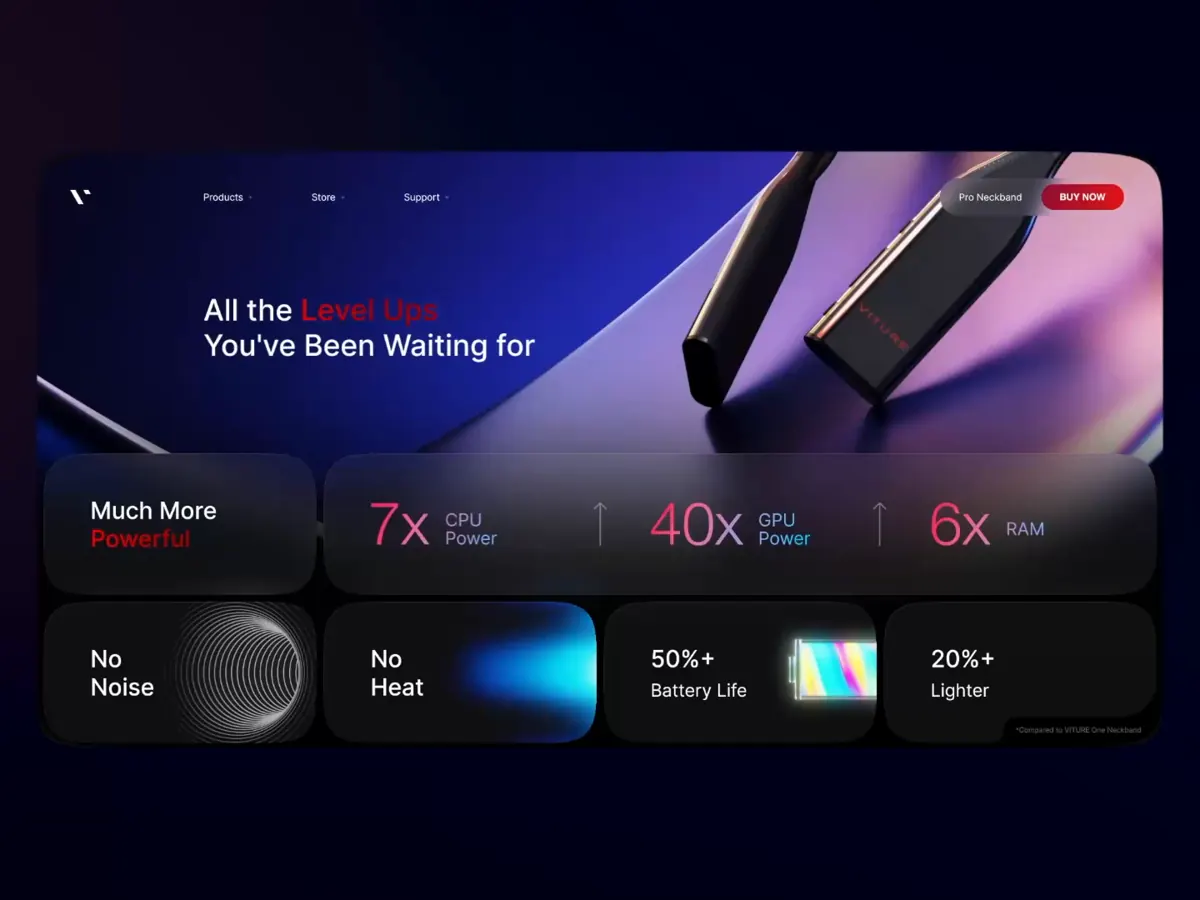 VITURE neckband landing page