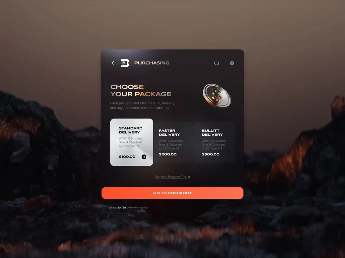Bryzos purchase flow widget