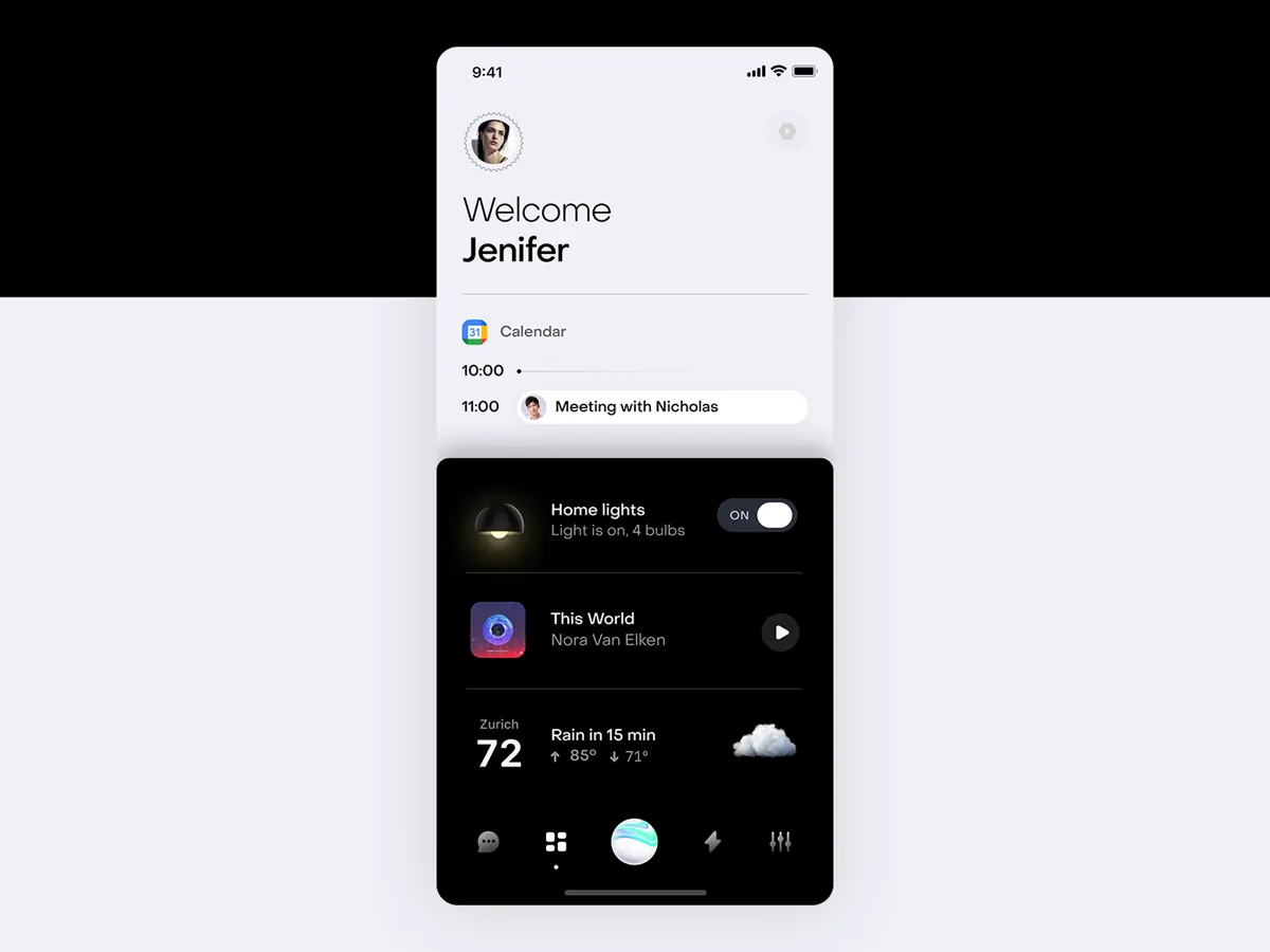 Agentic mobile UI for running AI