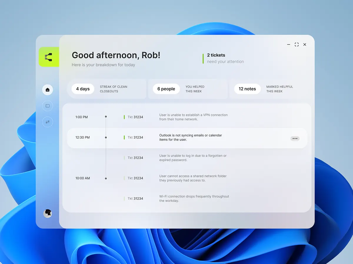 Cyft desktop widget for Windows