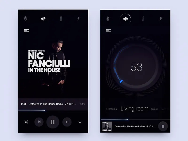 Sound control for a smart home app