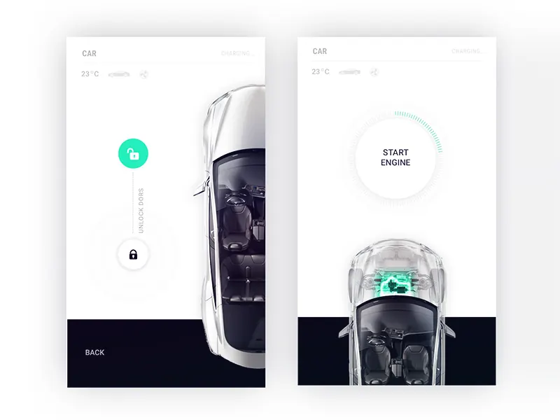 Tesla control center for a smart home app