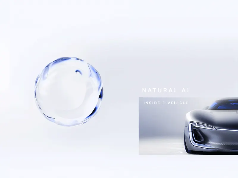 Natural AI thinking motion inside a vehicle