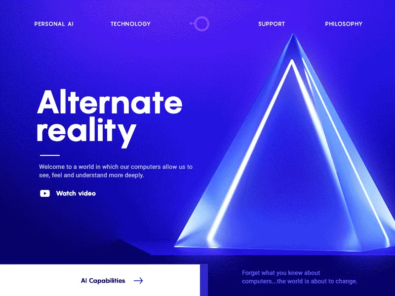 Alternate reality website for a personal AI