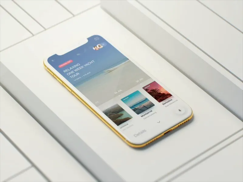 Travel planning app with swipe cards