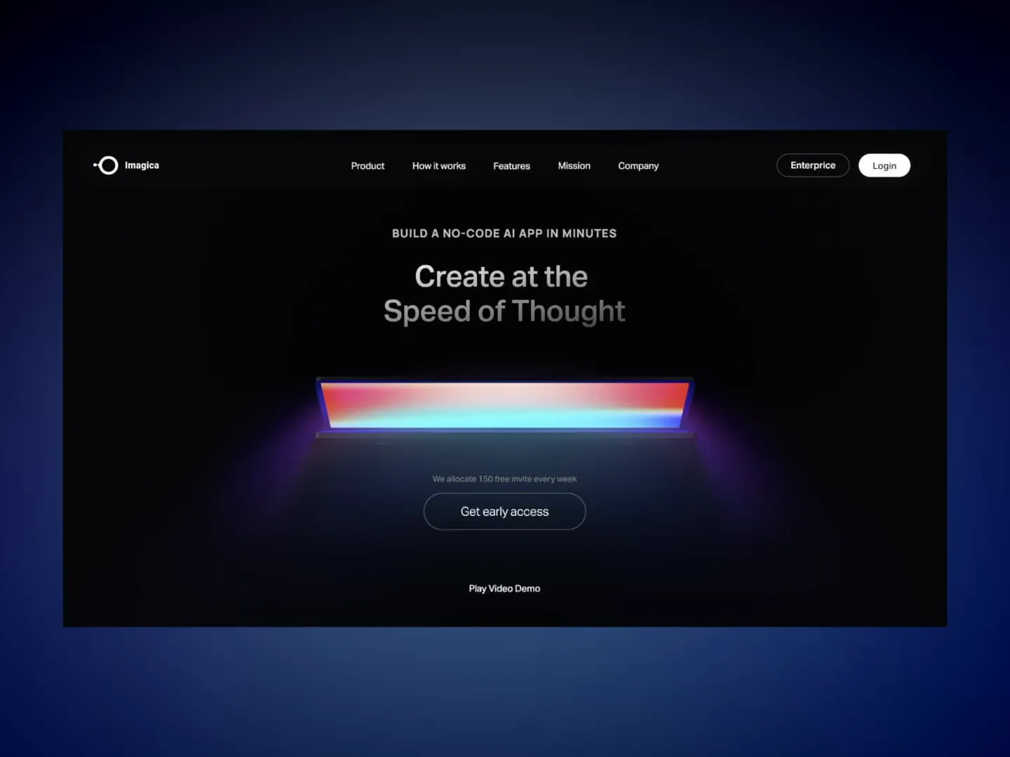 Imagica AI landing page design