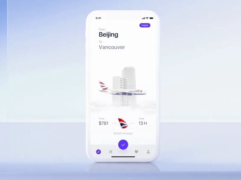 Book a flight UI